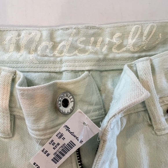 Madewell women’s shorts size 24 tie dye denim light green white raw edge cuff - Picture 11 of 14